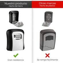 Raganet, Caja Fuerte De Almacenamiento De Llaves Montada En La Pared, Cerradura con Código de 4 Dígitos, Fácil de usar e Instalar (Negro) NV4V - Plateado - Ver 9