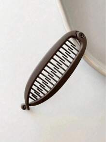 2pcs/1pc Simple Matte Solid Color Fish Tail Clips, Elegant Vertical Ponytail Banana Clips Solid Color Casual PP (Polypropylene) Ponytail Clips For Daily Commute, Non-Damaging (Please Purchase Cautiously If You Have Thick Hair)