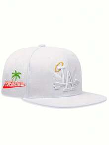 1pc Embroidered LA Hot-Stamping Flat Brim Baseball Cap, Outdoor Adjustable UV Protection Casual Hat Suitable For Spring Autumn Travel Beach Holiday, Men"S Sun Hat, Y2K Style - Baseball Cap - View 32