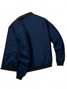 Men's Softshell Jacket: Lightweight Casual Style, Suitable For Spring & Fall, Windproof With Pockets - 藏蓝色 - 查看 3