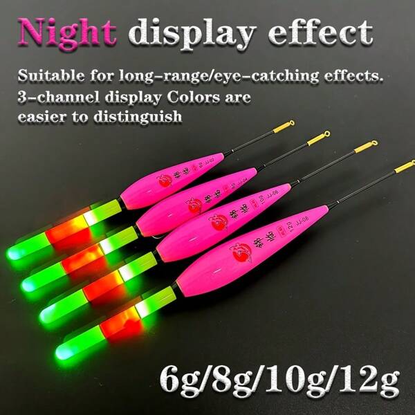 1 Set LED Angel mit Schwerkraftsensor und farbwechselnden Lichtern, batteriebetrieben, IPX7 wasserdicht, hochsichtbares Polymer, nicht wiederaufladbar, geeignet für Nachtangeln unter 50 cm