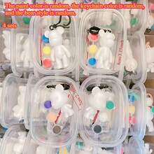 1/4pcs Creative DIY Keychain Pendant Kit With Liquid Paint, Teddy Keychain Set, Meaningful Gift For Friends, Keychain For Bags, Car Pendants, Birthday Gifts, Party Favors, Holiday Gifts, Wall Decor, Jewelry Accessories, Desktop Decor - Multicolor - View 9