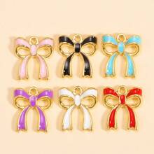 6 piezas de encantos de mariposa de esmalte de aleación lindos, accesorios para hacer joyería para mujeres DIY para aretes, pulseras y collares