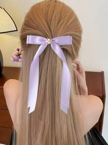 1 Peça Presilha de Decoração com Laço Floral de Pérola Fashion para Mulheres, Versátil e Elegante, Acessório de Cabelo, Acessórios de Verão, Viagem, Presilhas de Garra, Presilhas para Cabelo, Grampo de Cabelo, Garras de Cabelo