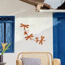 1PC Rusty Cross-Border American-Style Metal Dragonfly Decor, Charming Country-Style Metal Dragonfly Wall Art For Indoor Outdoor Garden Fence, Housewarming Gift - Rust Brown - View 5