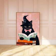 3 件套万圣节画廊套装、黑猫女巫印花、女巫装饰、万圣节墙面套装、万圣节可打印墙面艺术、万圣节装饰、房间装饰美学、家居装饰、帆布墙面艺术、墙面装饰、卧室装饰、可选画框