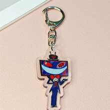 Anime GOODS Anime Acrylic Keychain -Vicky Charlie Alastor Cute Y2K Cartoon Pendant, Suitable For Bags And Keys, Perfect Gift For Fans, Cosplay Accessories Car Key Bag Backpack Small Jewelry Key Ring Accessories Creative Student Gifts Anime Derivatives, Creative Backpack Pendants, Car Key Pendants, Acrylic Keychains, Japanese Comic Pendants, Neko Contents Seed Keychain Collectibles, Pendants, Otaku Collection Gifts, Cheap Gifts School Letter Car Accessories Goth