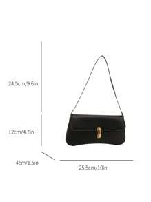 Bolso informal y sencillo de solapa de PU para llevar bajo el brazo. Adecuado para compras, monedero, estudiantes, mujeres jóvenes y oficinistas. Perfecto para la oficina, el colegio, el trabajo, los negocios, el desplazamiento, actividades al aire libre, viajes y picnics.
