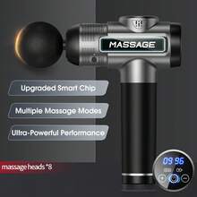 BENBO Massage Gun, LCD Display, Portable Fascia And Body Massage Gun, Light Weight, Rechargeable, With 8 Replaceable Massage Heads, A Fascia Gun Suitable For The Whole Family, Office, Gym, Christmas, New Year, Thanksgiving, A Great Gift - Solid Color - View 13