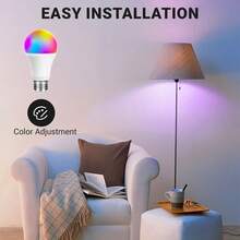 Kasotile LED Light Bulb Dimmable, A21 RGB+W Color Changing Light Bulb, 16 Color Choices & 4 Lighting Modes, 9W 60W Equivalent, AC 110-130V, E26 Screw Base With Remote Control For Home Decor, Bedroom, Stage, Party - 1 Pack