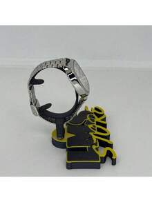 Men's Retro Vintage Classic Square Silver/Blue Watch - MSC SILVER / BLUE - View 2