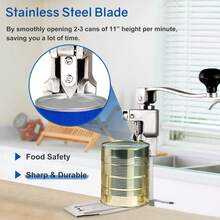 Commercial Can Opener Heavy Duty For 11100, Industrial Can Opener For 10 Cans, Manual Can Opener With Plated Steel Base Stainless Steel Blade For Cans Up To 11" Tall - Nhiều màu - Xem 6