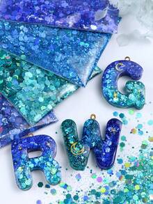 4 Packs Holographic Glitter Mix Set, Suitable For Letter Keychain Filler, DIY Crafts, Jewelry Making Materials - Multicolor - View 3