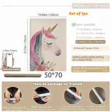 1pc Baby Room Decor Nursery Wall Art.Unicorn Mural, Unicorn Kids Room Decor, Girls Bedroom Mural, Whimsical Unicorn Poster, Kids Room Digital Wall Art, Playroom Decor, Toddler Room Prints, Eclectic Nursery Wall Art.Baby Nursery - Cute And Playful Children's Decor.Various Sizes 20-70cm, Framed Or Unframed Available, Perfect For Baby Room Decor.Home Decor, Summer Wall Art - Multicolor - View 21