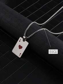 1pc Unique Hip Hop Spades A & Heart Pendant Couple Necklace