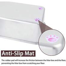 Stainless Steel Cat Litter Box For Adult Cats Or Kitty/Kitten 18"X14"X6" Rust-Proof, High Side, Non Stick, No Smell, Easy To Clean Metal Cat Litter Box - 大號:17.5 英吋長 x 13.6 英吋寬 x 6 英吋高 - 查看 11