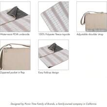 Manta de Picnic de la Marca Time para Exteriores, Manta de Picnic, Manta de Playa, Manta de Camping - multicolor/fantasía (Neutral Plaid) - Ver 7