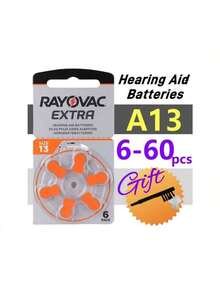 Hearing Aids Battery A13 13A 13 P13 PR48 1.45V RAYOVAC EXTRA Zinc Air Batteries For BTE CIC RIC Sound Amplifier Earphones - A13 - View 3