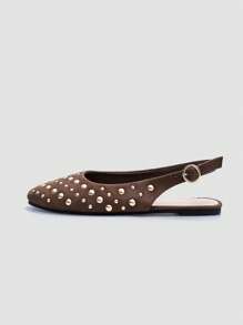 ADAMUMU New Women's High-Fashion Comfortable Sequin Flat Shoes, Cute For Everyday And Party Wear, Holiday & Spring/Summer - Mocha Brown - View 6