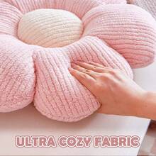 MEIJUANAAWhite Flower Decorative Throw Pillows - Cute Daisy Shaped Plush Pillow, Soft 14.9 Floor Cushion - Xanh nhạt - Xem 3