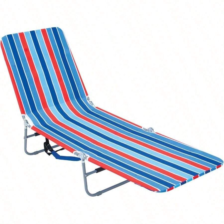 RIO Gear silla plegable compacta para viajero - Rayas azul turquesa rojo - Ver 1