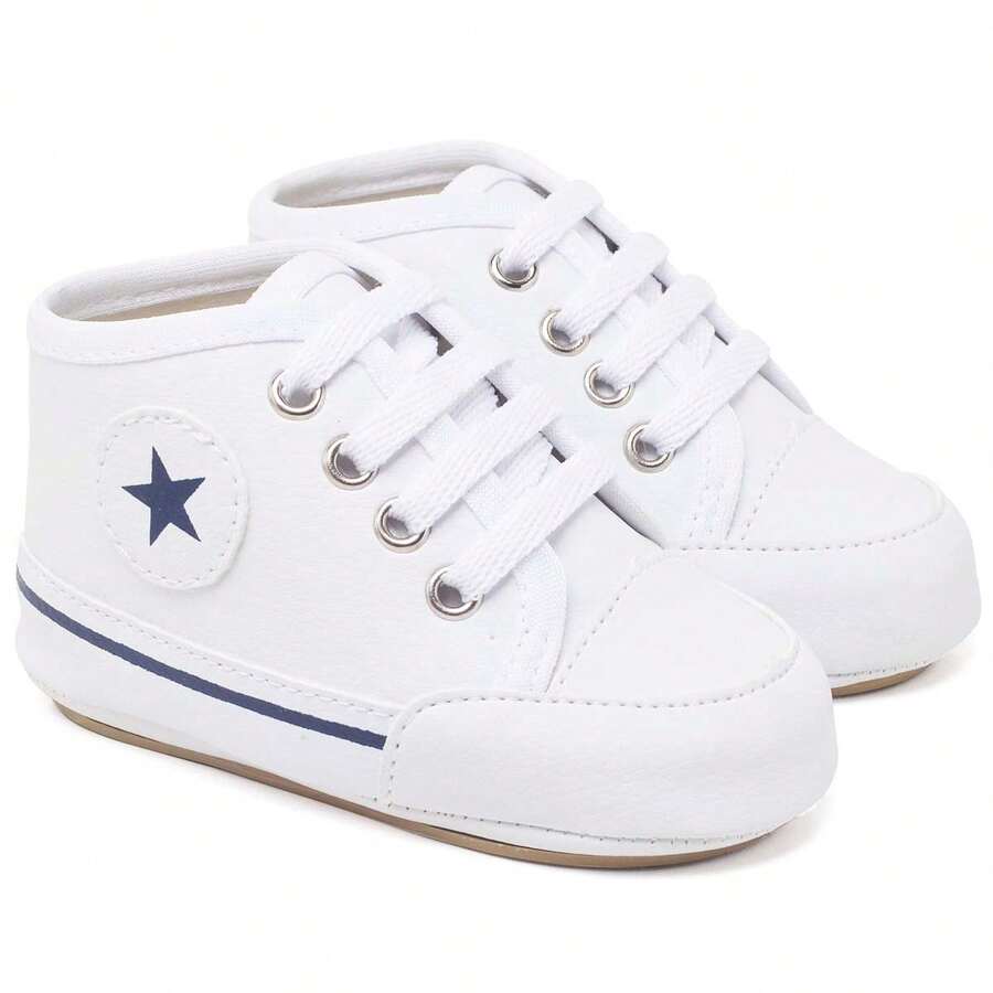 Tênis Bebê Star Cano Baixo Menino e Menina - LANÇAMENTO PROMOÇÃO - Branco - Visão 1