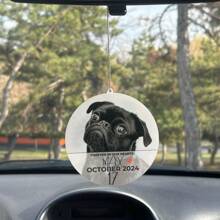 1PC Customized Valentine's Day Couple Photo Car Pendant - Personalized Rearview Mirror Pendant, Can Add Name/Anniversary/Photo, Suitable As A Wedding Anniversary, Engagement Or Holiday Gift For Lovers, Romantic "MY LOVE" Creative Car Interior Decoration
