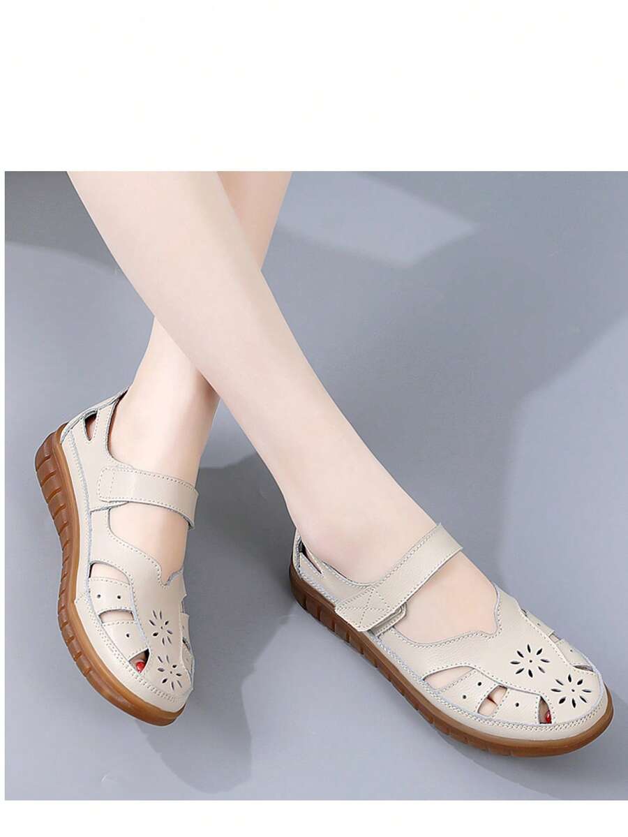 Elegant Women Sandals | Women's Genuine Leather Flat Sandals | Closed Toe Fisherman Shoes | Casual Comfortable Summer Shoes | Work Shoes | Daily Walking Shoes