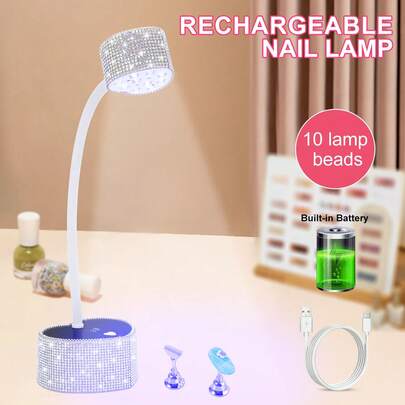 带智能传感器的 UV LED 美甲灯、便携式可充电迷你免提 UV 灯、可旋转无绳美甲烘干机、速干凝胶指甲油固化灯、鹅颈发光固化灯，适合家庭和沙龙使用
