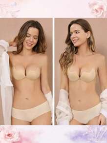 2 set/Reggiseno invisibile a spinta Mango, Reggiseno, Reggiseno adesivo a raccolta - Adatto per abiti da sposa, abiti da sera, top senza spalline, senza spalline, reggiseno adesivo - Tuta intera - Adatto per top senza spalline, abiti da sera, abiti attillati.