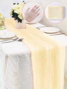 1 tấm vải trang trí cổng cưới màu trắng ngà, kích thước 75cm/160cm x 600cm/800cm, rèm nền trong suốt, thích hợp cho lễ cưới, trang trí trần nhà tiệc tùng. - be - Xem 9