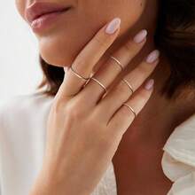 1mm Stainl Steel Stacking Rings For Women Thin  Plain Band Rings Stackable Knuckle Rings Thumb Pinky Midi Rings ComfortFit Size 3 4 5 6 7 8 9 - 7pcsSilverToneSize3-9 - View 5
