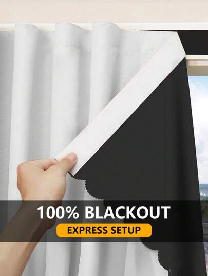 1pc Self-Adhesive Portable 100% Blackout Window Curtain, Drill-Free Blackout Cloth Suitable For Windows, Doors, Bedrooms, Basements - Heat Insulation, Dark Small Room Curtain, Can Be Used Year-Round,Fall Decor,Autumn Decor,Room Decor