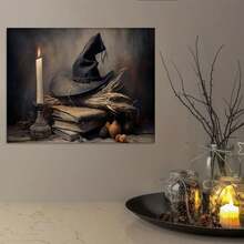 1pc No Frame Witchy Decor Canvas Wall Arts Print Posters, Halloween Witch Poster, Vintage Art Deco Style, Modern Retro Frameless Wall Hanging Decor For Living Room, Bedroom, Home Office - Home Decor,Room Decor,Indoor Artwork With Ink On Canvas - Multicolor - View 3