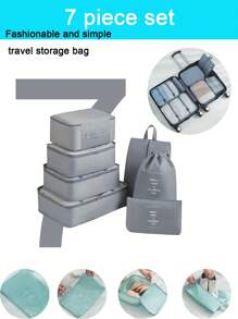 7 Stücke Reise-Aufbewahrungstaschen-Set, Kleidungsaufbewahrungstasche, Reise, Reiseaccessoires, Organisation und Aufbewahrung, Bürobedarf, Schuhorganizer, Haushaltsbedarf, Reise, Kulturbeutel, Reisetasche, Koffer