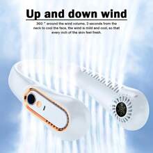 Hands-Free Neck Fan With Digital Display – 360° Airflow, USB Rechargeable Personal Bladeless Cooling Fan, 5-Speed Adjustable Portable Neckband Fan For Outdoor, Travel, Sports, Office, And Home Use – Quiet & Stylish Design