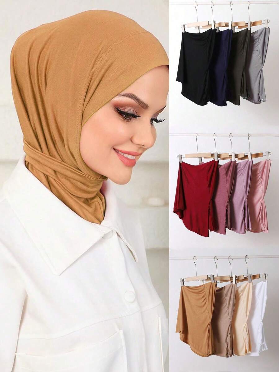 1件装女士阿巴雅配饰，方便的纽扣式运动速戴头巾，日常休闲头巾/发带，休闲内衬帽，适合连衣裙穿着。 - 羈扣帽 - 查看 1