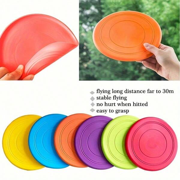 Set de 6 discos voladores de silicona de colores mixtos - estructura, diseño portátil, fácil de lanzar - ideal para juegos de patio, fiestas y regalos de verano