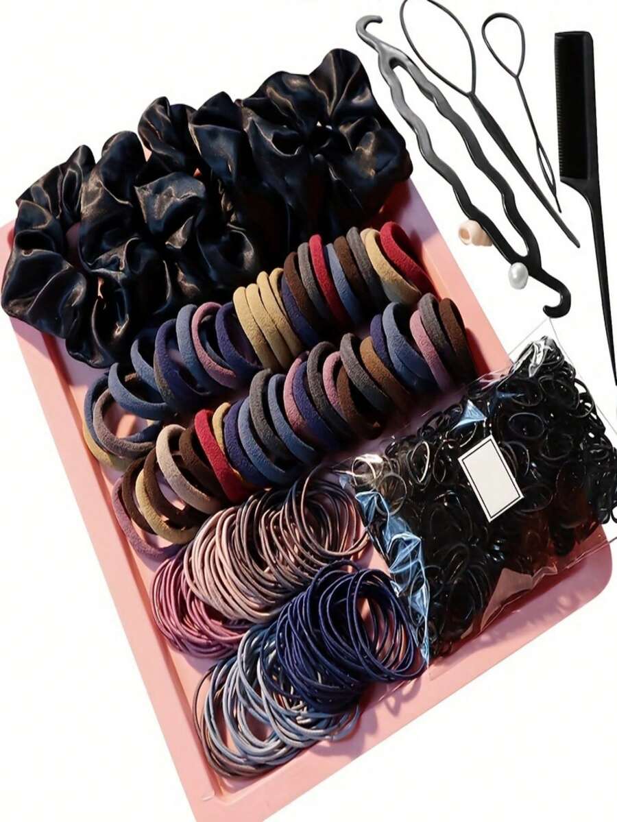 759 Pcs/Set Of Large Intestine Hair Accessories   Boho    Ladies' Hair Accessories   With Various Options For Hair Ties, Simple Hair Ropes And Hair Circle Combinations - Multicolor - View 1