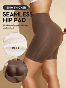 1pc Women Slimming Waist Seamless Butt Lift Shapewear Padded Dress Enhancer Body Shaper, Christmas Dress Undergarment Tummy Control Flat Belly Sheath Pants Underwear Shorts Lingerie Briefs Waist Trainer Buttocks Padding Fake Pad Hip Shaper - Brown - View 3