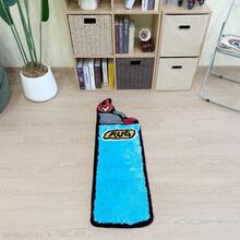 1 Pack Blue Lighter Tufted Rug Art Rug For Bedroom Living Room Retro Rainbow Fluffy Anti-Slip Bath Bathroom Rug Nonslip Mat Home Decor (31.5X9.4 Inch) - 藍色 - 查看 7