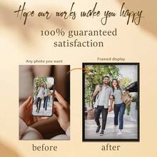 1 pieza, foto personalizada, marco de madera con plexiglás pulido, estilo Día de San Valentín, póster de arte impreso en lienzo personalizado, perfecto para familias, parejas, recuerdos de mascotas y un regalo perfecto para aniversarios
