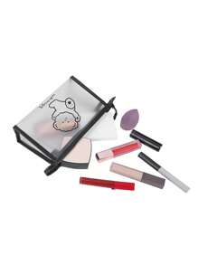 Cute And Compact Bear-Themed Transparent Jelly Bag, Designed As A Waterproof Handbag Suitable For Swimming And Bathing. It Also Functions As A Large-Capacity Cosmetics Bag For Women, A Storage Bath Bag, Or A Portable Storage Solution For Short Trips. This Versatile Item Is Essential For The Back-To-School Season And Highly Practical For Brief Travel. Travel Essentials Vacation Summer Holiday Back To School School Stuff Bag For School Travel Bag For Women Makeup Bag For Travel
