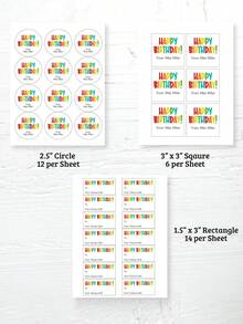 4厘米24-500PCS定制圆形方形防水贴纸|个性化贴纸|徽标贴纸|商务贴纸|标签|邮资标签|订单贴纸|婚礼贴纸|派对贴纸|生日贴纸|毕业礼物标签/贴纸|母亲节父亲节礼物贴纸|万圣节贴纸|圣诞节贴纸|独立日贴纸|感恩节贴纸|全息贴纸学校用品，返校 - 白底不乾膠 - 查看 5
