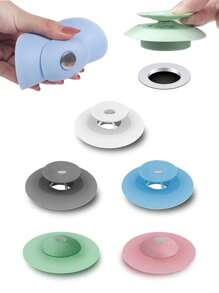 10个装 - 5.3厘米/3.9英寸淋浴排水塞 - 硅胶浴缸排水过滤器，毛发收集器，浴缸排水盖，易于安装和清洁，适用于浴室浴缸和厨房，颜色随机