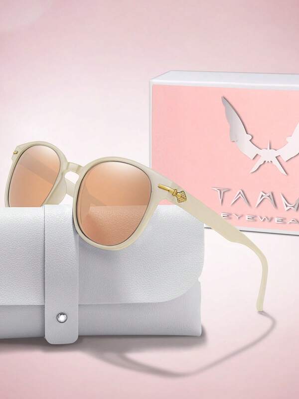 Fashion Glasses For Women Come With Glasses Case & Giftable Packing, Casual Round Shades For Daily Outfit, Shopping, Selfie, Party, Travel, Beach, Vacation, Fishing.