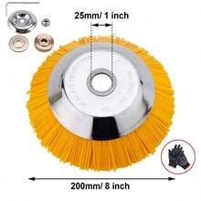 8 Inch Nylon Brushcutter Strimmer Brush Head For Moss And Path  Removal - one-size - View 2