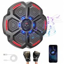 Music Boxing Machine, Smart Music Boxing Machine For Adults, Punching Machine, Musical Boxing Machine Wall Mounted, Smart Boxing Machine With Gloves Boxing Gifts For Boys Men - Black - View 2