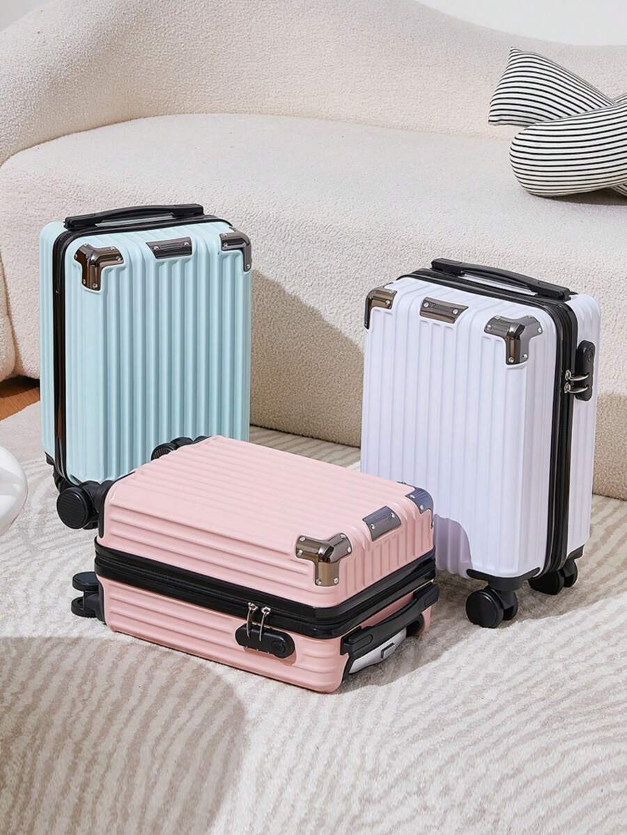 Lightweight Vertical Trolley Suitcase, Students College Business Travel Luggage With Wheels, Scratch-Resistant Password Lock, Expandable Carry-On Bag For School School Accessories School Stuff