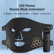 Hailicare LED Photon Beauty Mask Instrument USB Electronic Mask IPL Rejuvenation Lightens Fine Lines Brighten Skin Tone Repair Skin Promote Absorption Facial Skin Care